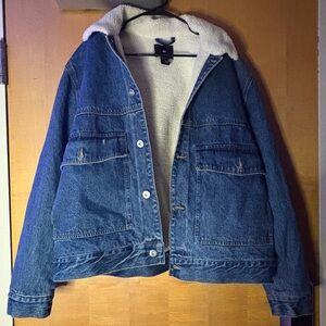 H&M Blue Denim Jacket with White Lining